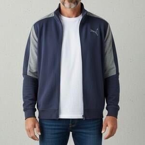 PUMA Men's P48 Core Track Jacket size XXL blue gray new with tags 2XL